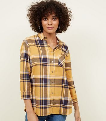 Yellow Check Long Sleeve Shirt | New Look