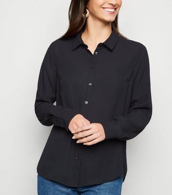Black Chiffon Shirt | New Look