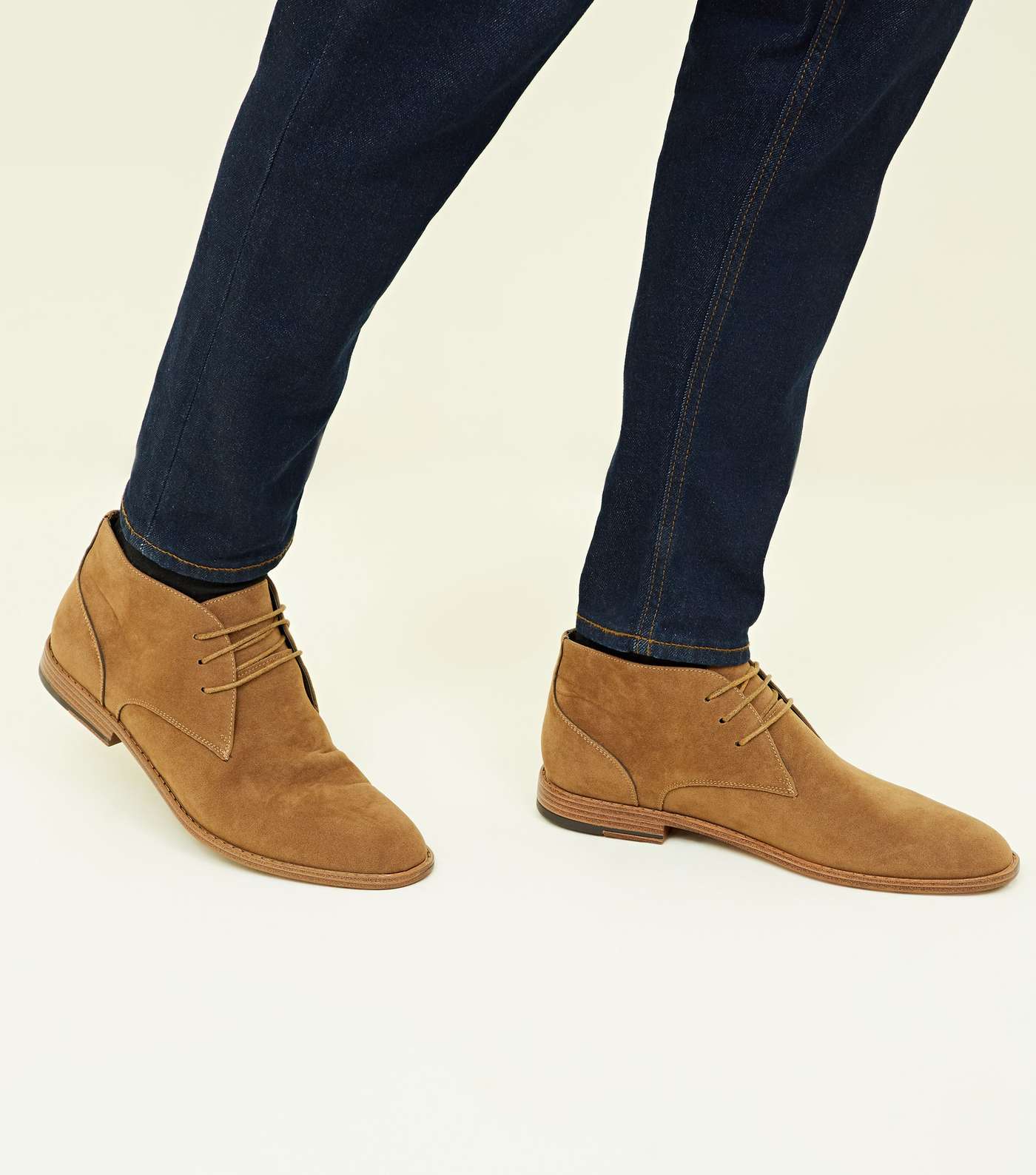 Tan Leather-Look Chukka Boots Image 2