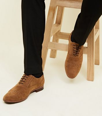 Tan Faux Suede Derby Shoes | New Look