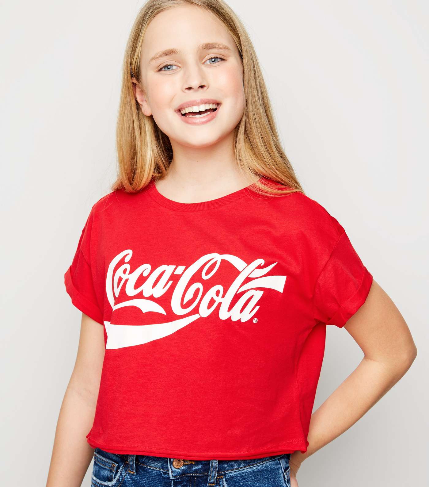 Girls Red Coca Cola Logo T-Shirt