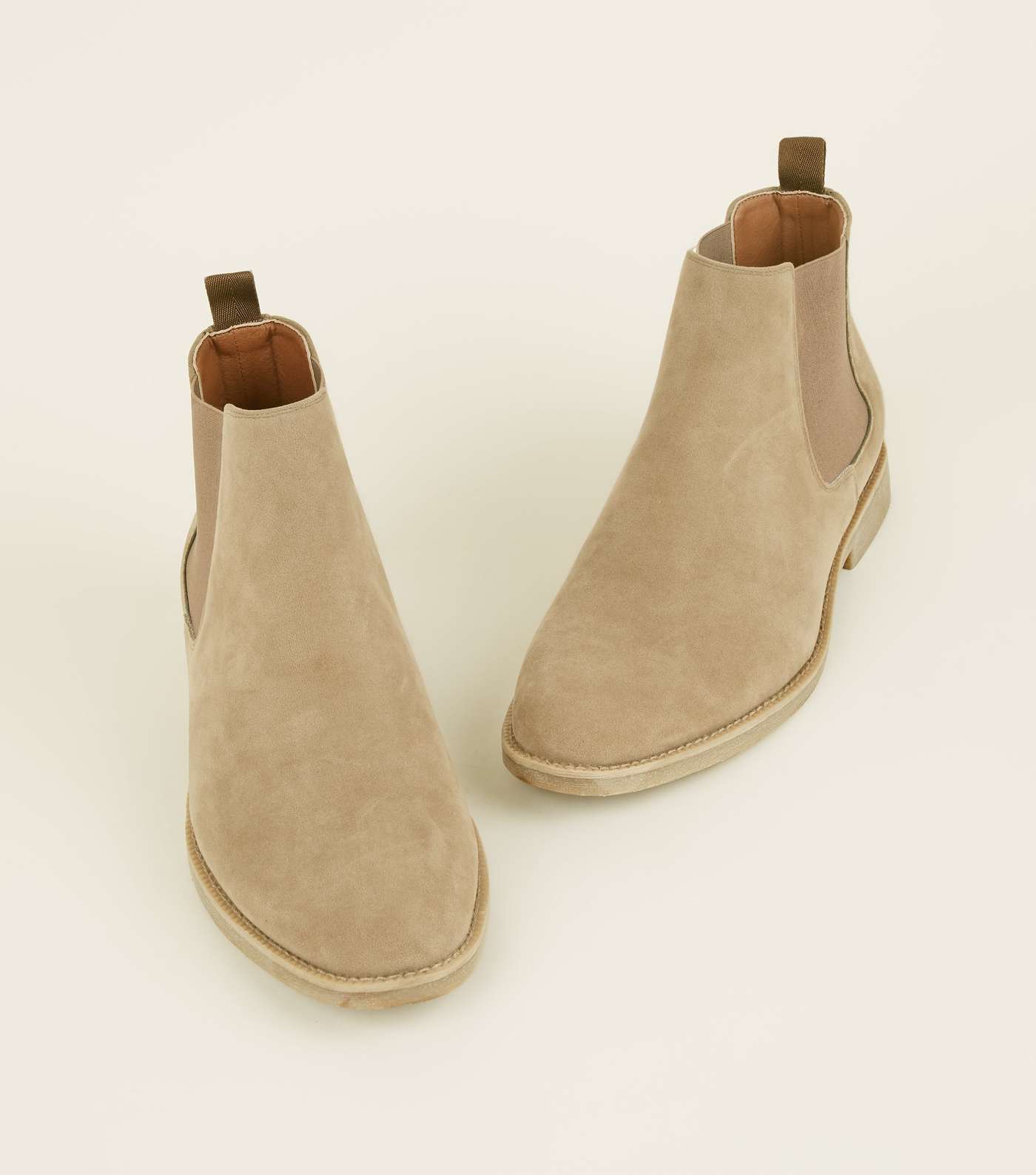 Stone Faux Suede Chelsea Boots Image 3