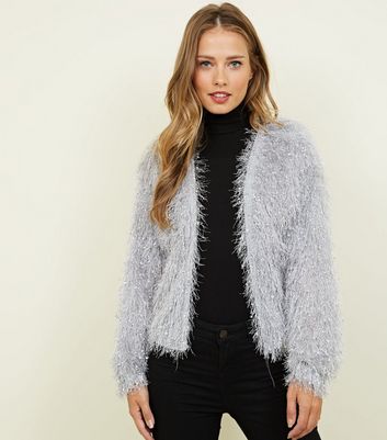 Grey sale fluffy cardigan