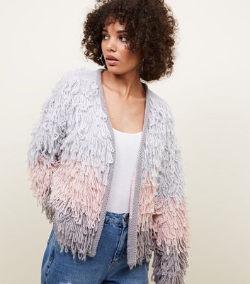 knitted loopy cardigan