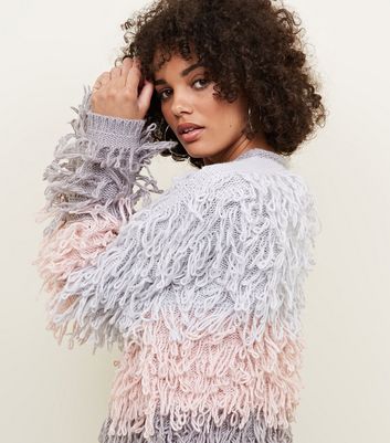 Pastel Colour Block Loop Knit Cardigan | New Look