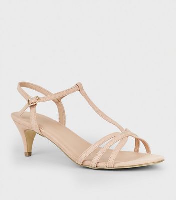 Wide Fit Nude Comfort Suedette Strappy 