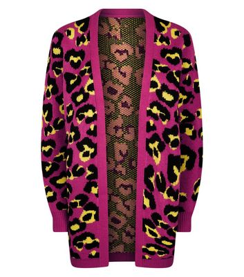 blue leopard print cardigan