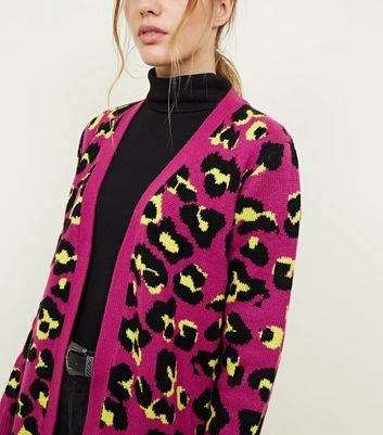 Neon leopard cardigan Clearance