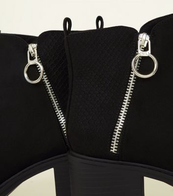 cleated zipper ankle boots