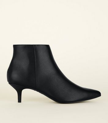 black patent kitten heel ankle boots