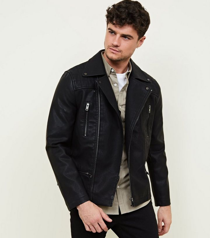 Black Leather Look Biker Jacket Add To Saved Items Remove From