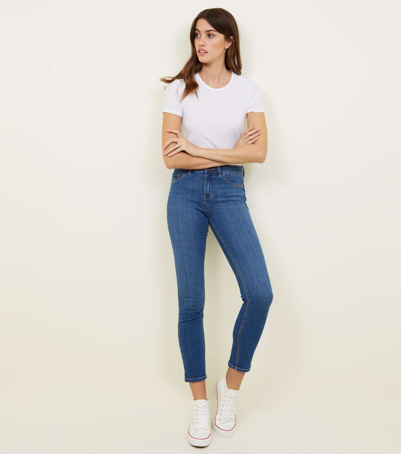 Blue Mid Rise Skinny Jenna Jeans 