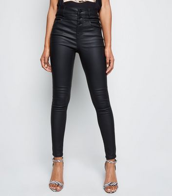 black coated high waist skinny yazmin jeans