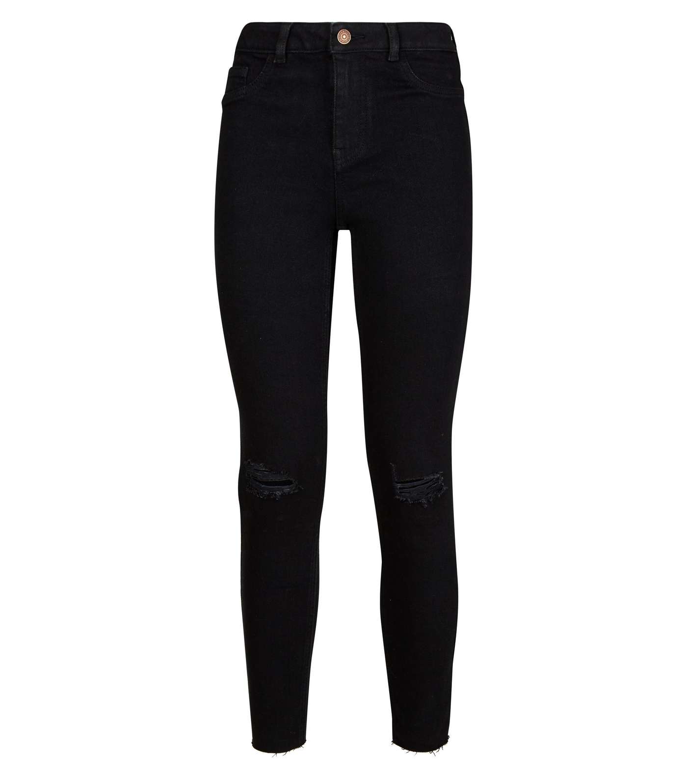 Black High Waist Super Skinny Ripped Hallie Jeans Image 4