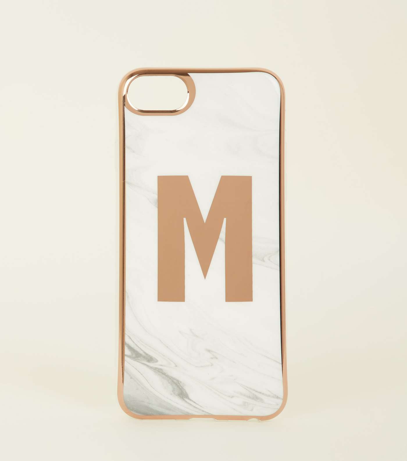 White Marble Effect M Initial Case for iPhone 6/6s/7/8