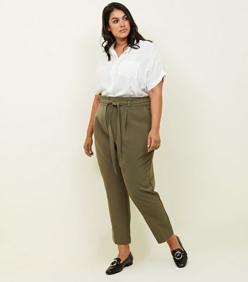 Leading The Pack Belted Paperbag Waist Pants (Olive) · NanaMacs
