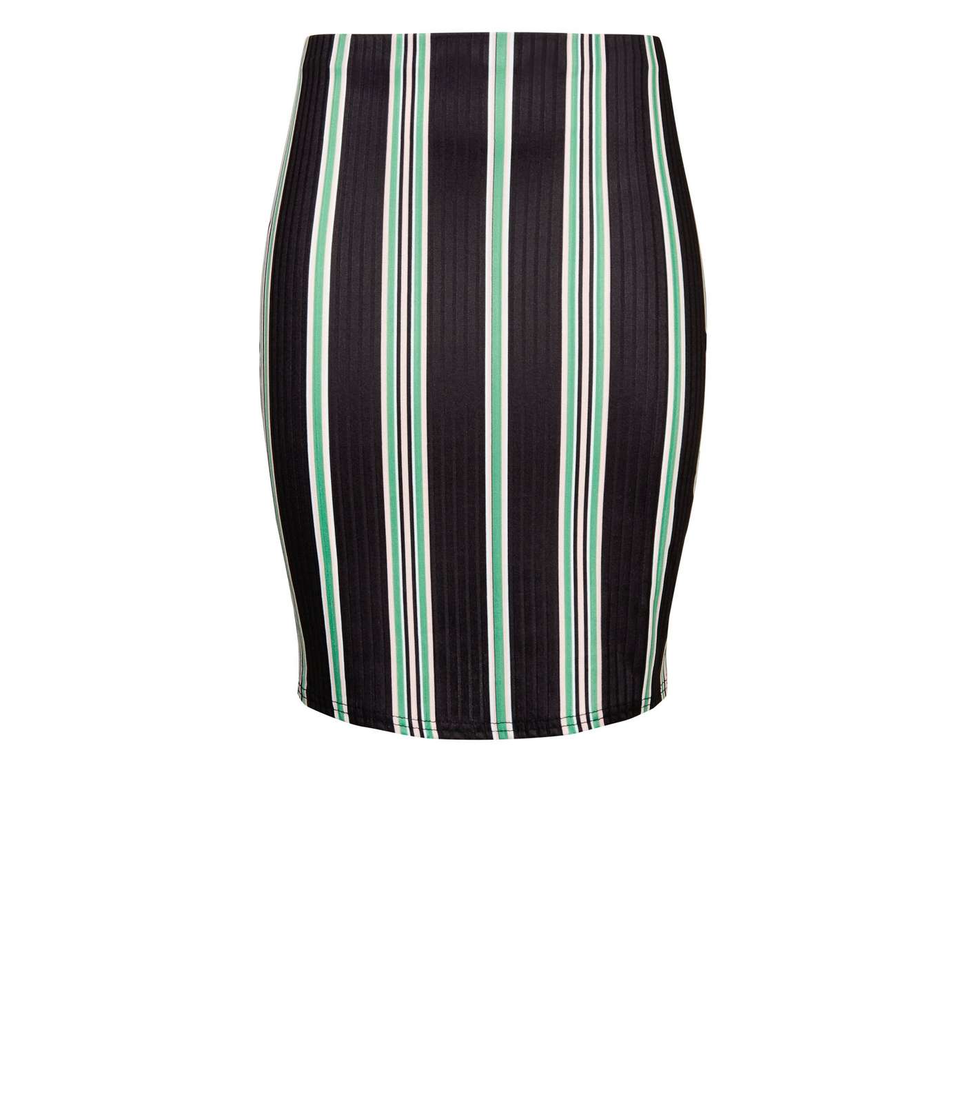 Petite Black Stripe Ribbed Tube Skirt  Image 4
