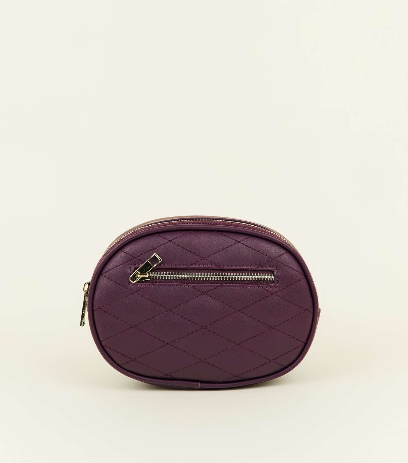 Purple Quilted Round Belt Bag Image 3