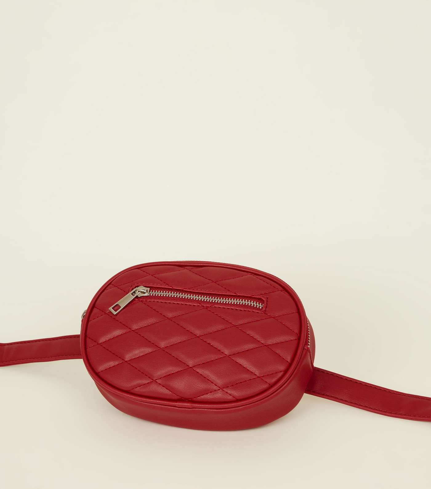Red Quilted Round Belt Bag Image 4