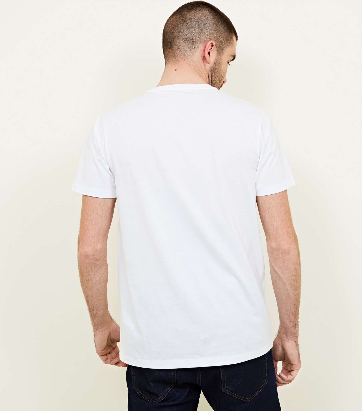 White Crew Neck T-Shirt Image 3