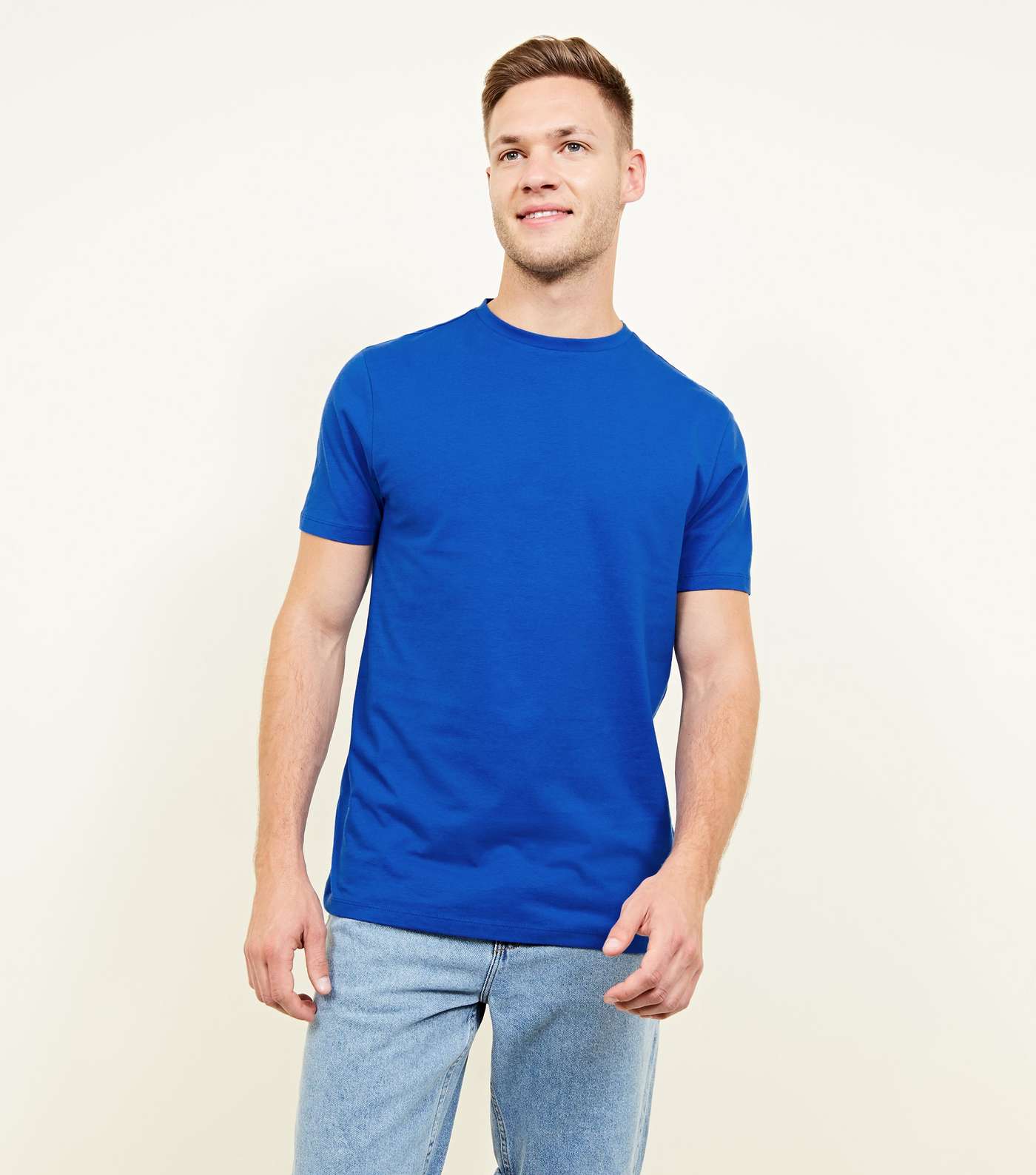 Bright Blue Crew Neck T-Shirt Image 5