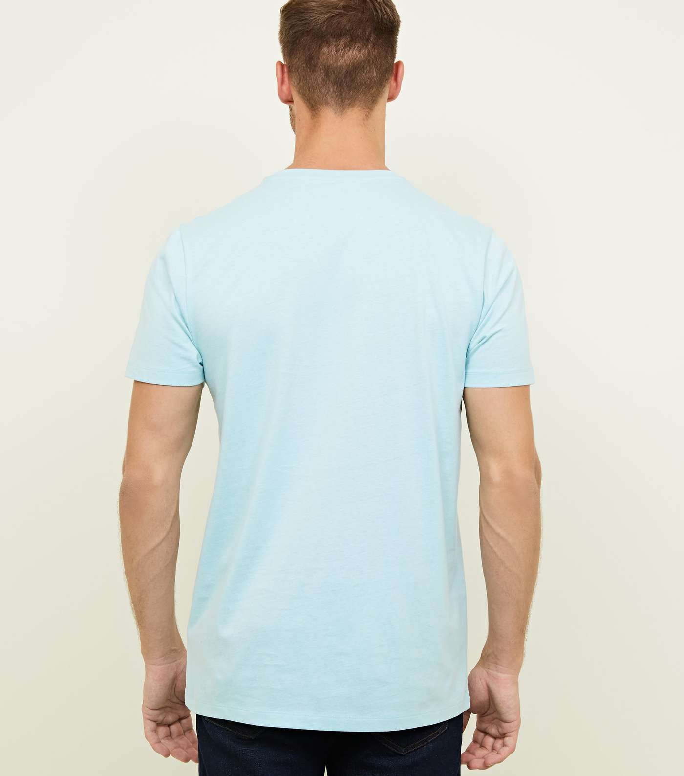 Pale Blue Crew Neck T-Shirt Image 3