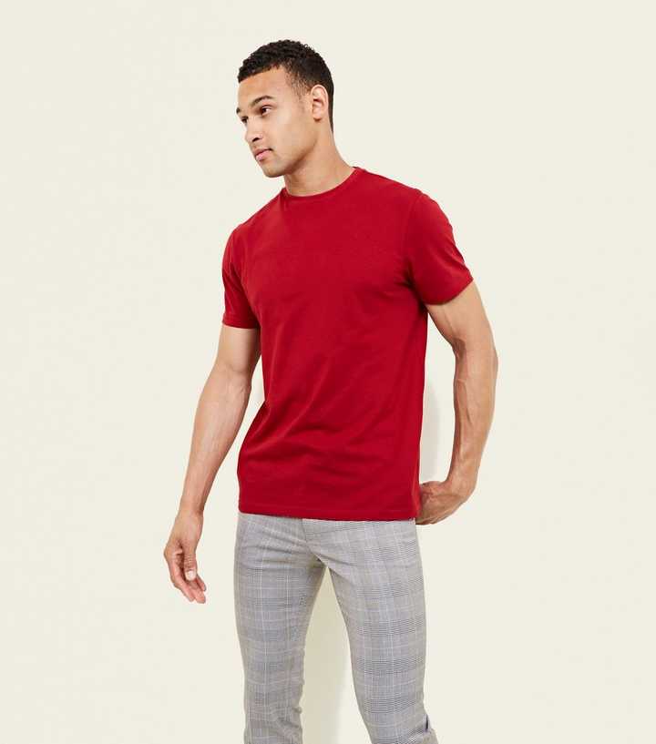 Dark Red Crew Neck T-Shirt