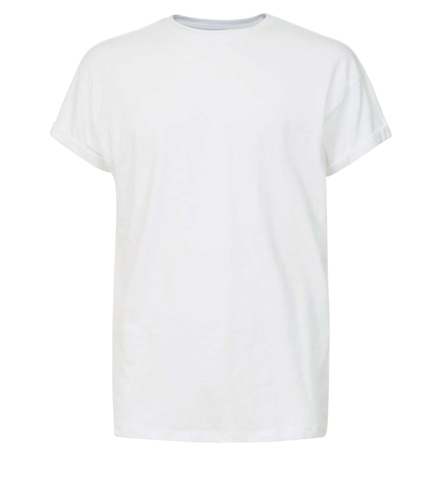 White Slub Roll Sleeve T-Shirt Image 4