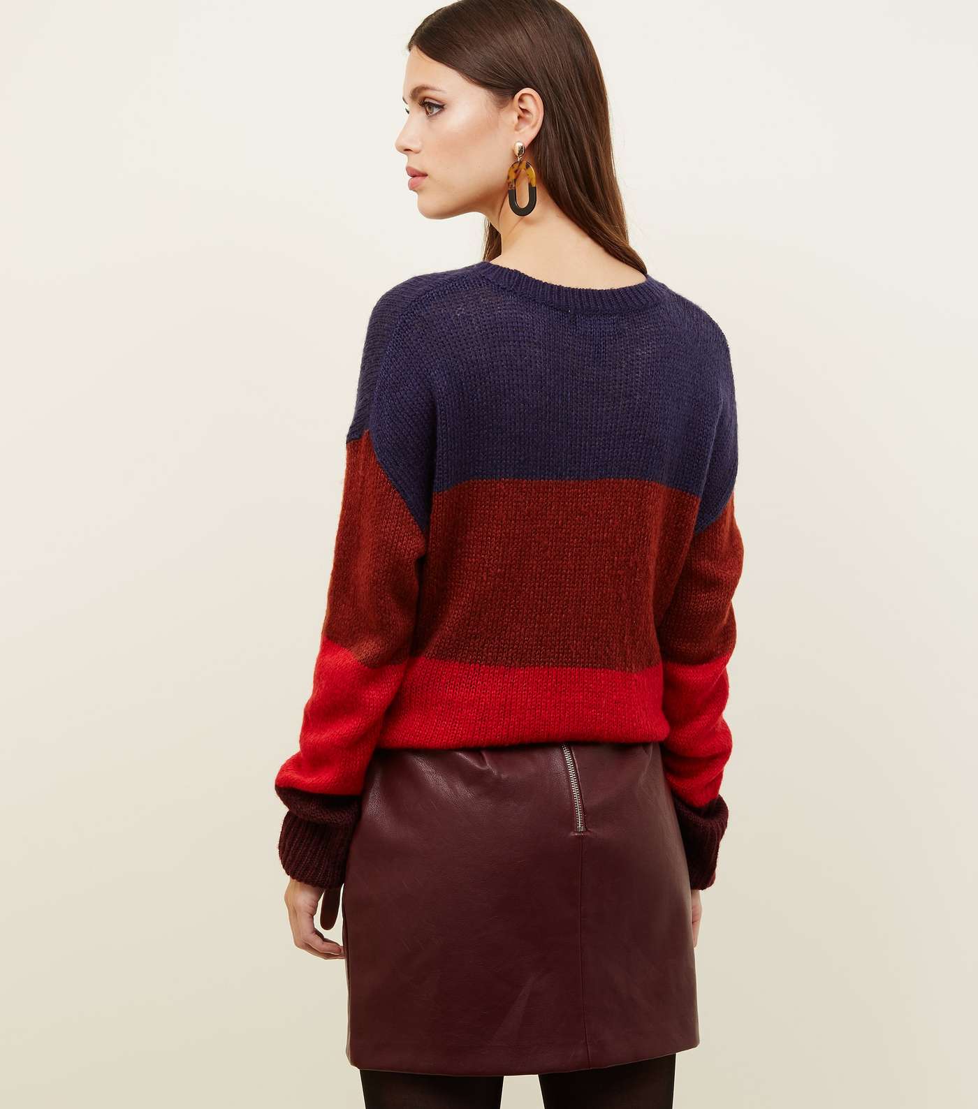 Burgundy Leather-Look Mini Skirt  Image 3