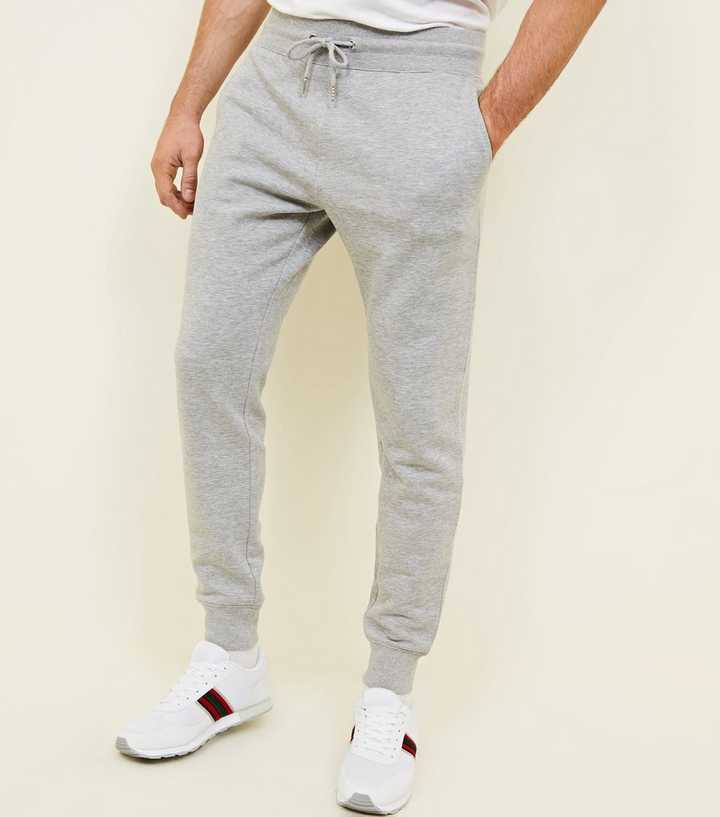 Grey Marl Drawstring Waist Joggers