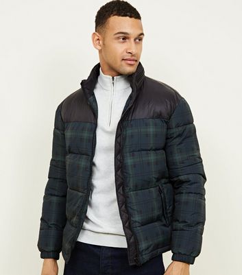 check puffer jacket mens