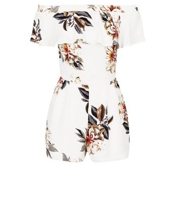 white floral bardot jumpsuit