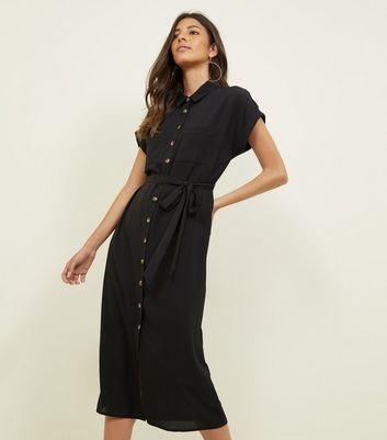 black midi shirt dress uk