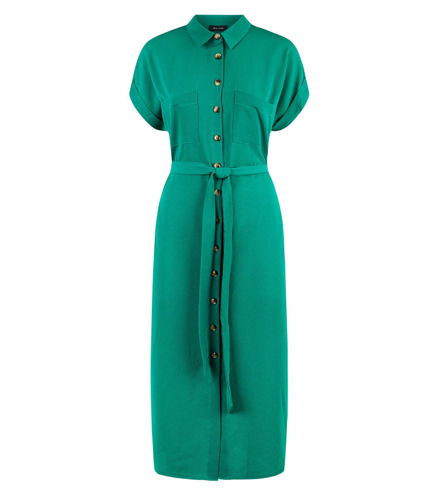 Green Midi Shirt Dress Image 4