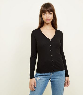 black cardigan v neck