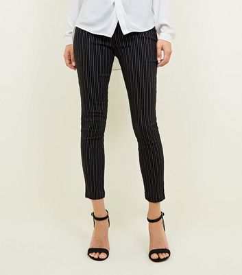 New look slim fit cropped trousers in 2024 grey pinstripe