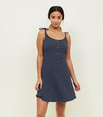 button front skater dress