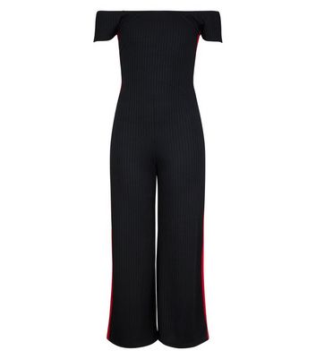 black bardot culotte jumpsuit