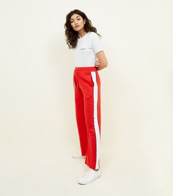 red stripe joggers womens