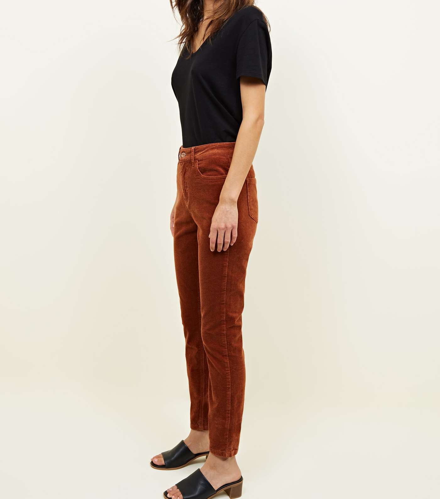Rust Corduroy High Rise Super Skinny Dahlia Jeans  Image 6