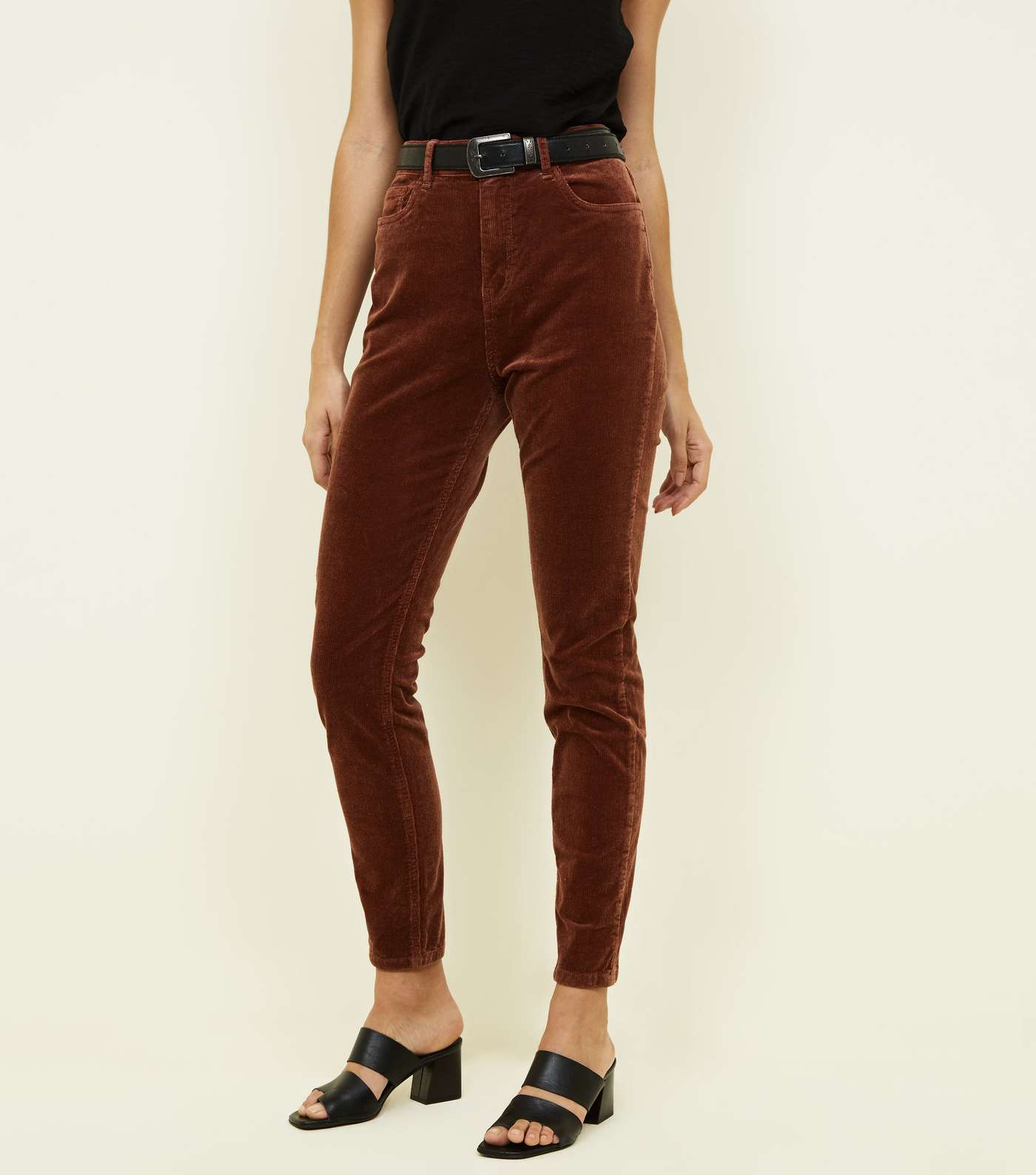 Dark Brown Corduroy Super Skinny Dahlia Jeans Image 2