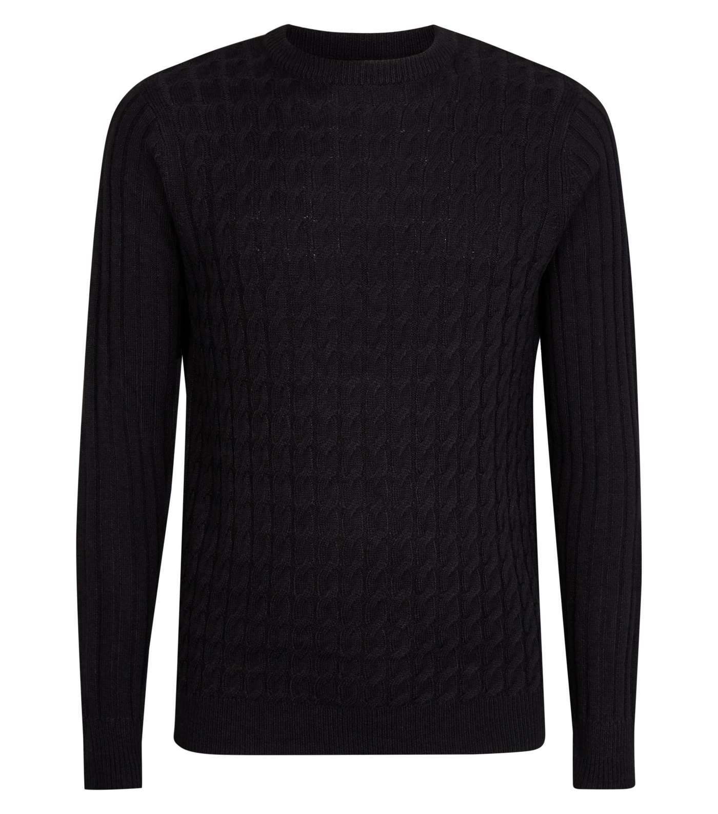 Navy Cable Knit Long Sleeve Jumper Image 4