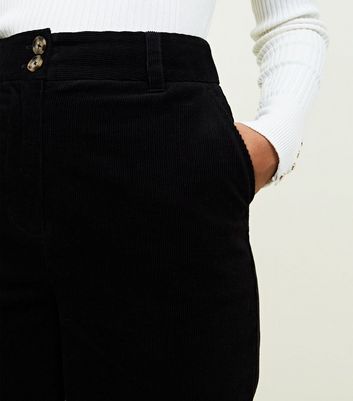 Relaxed Fit Black Corduroy Trousers Unisex  Slay King