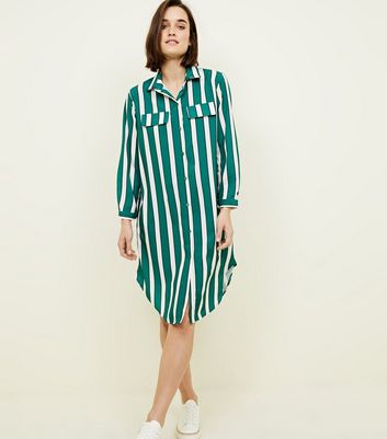 new look green shirt dress