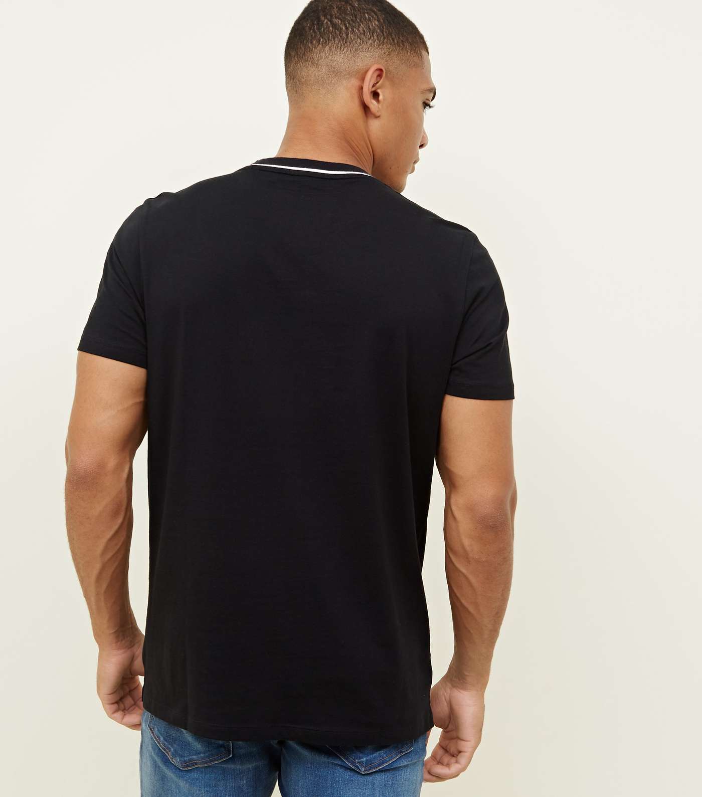 Black Tipped Tape Side T-Shirt Image 3