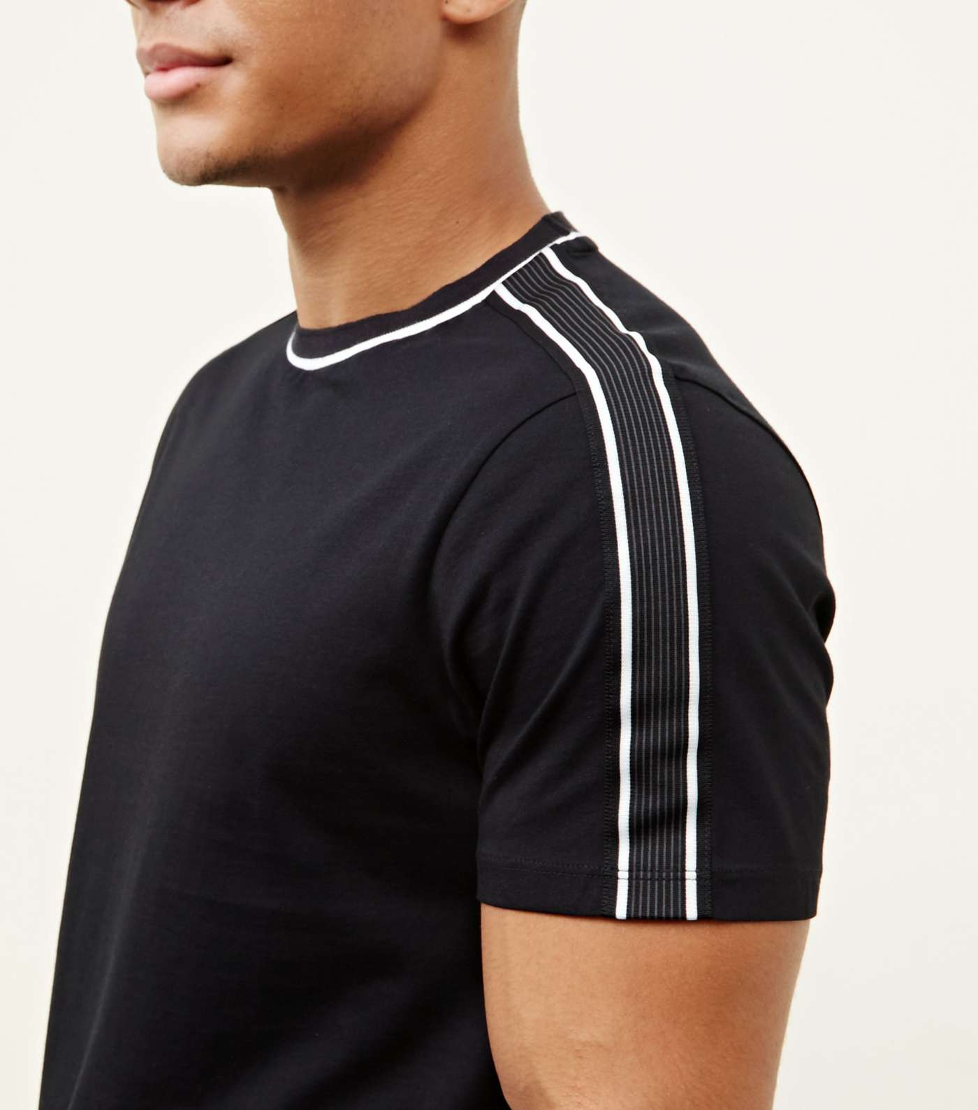 Black Tipped Tape Side T-Shirt Image 5
