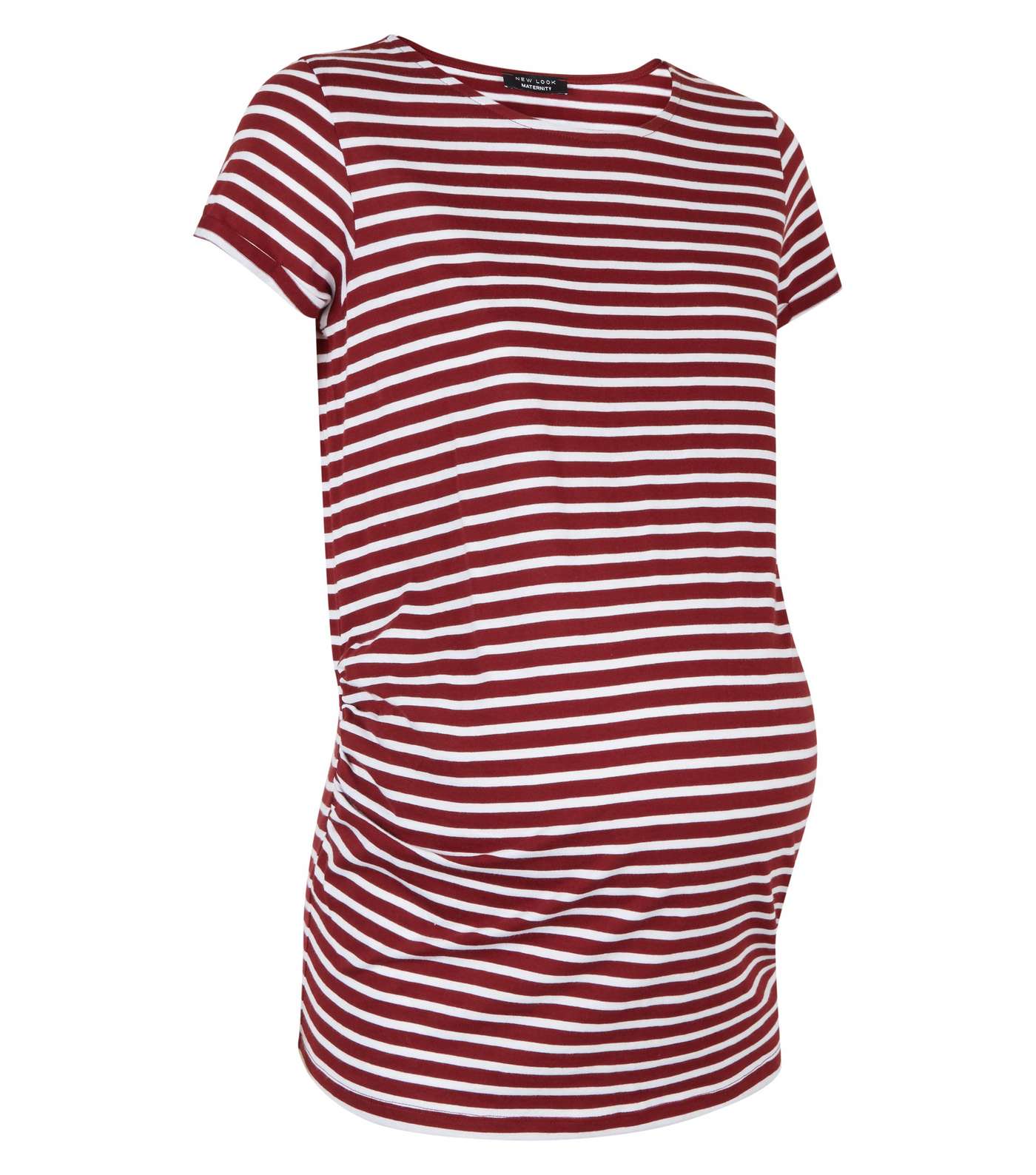 Maternity Red Stripe Short Sleeve T-Shirt Image 4