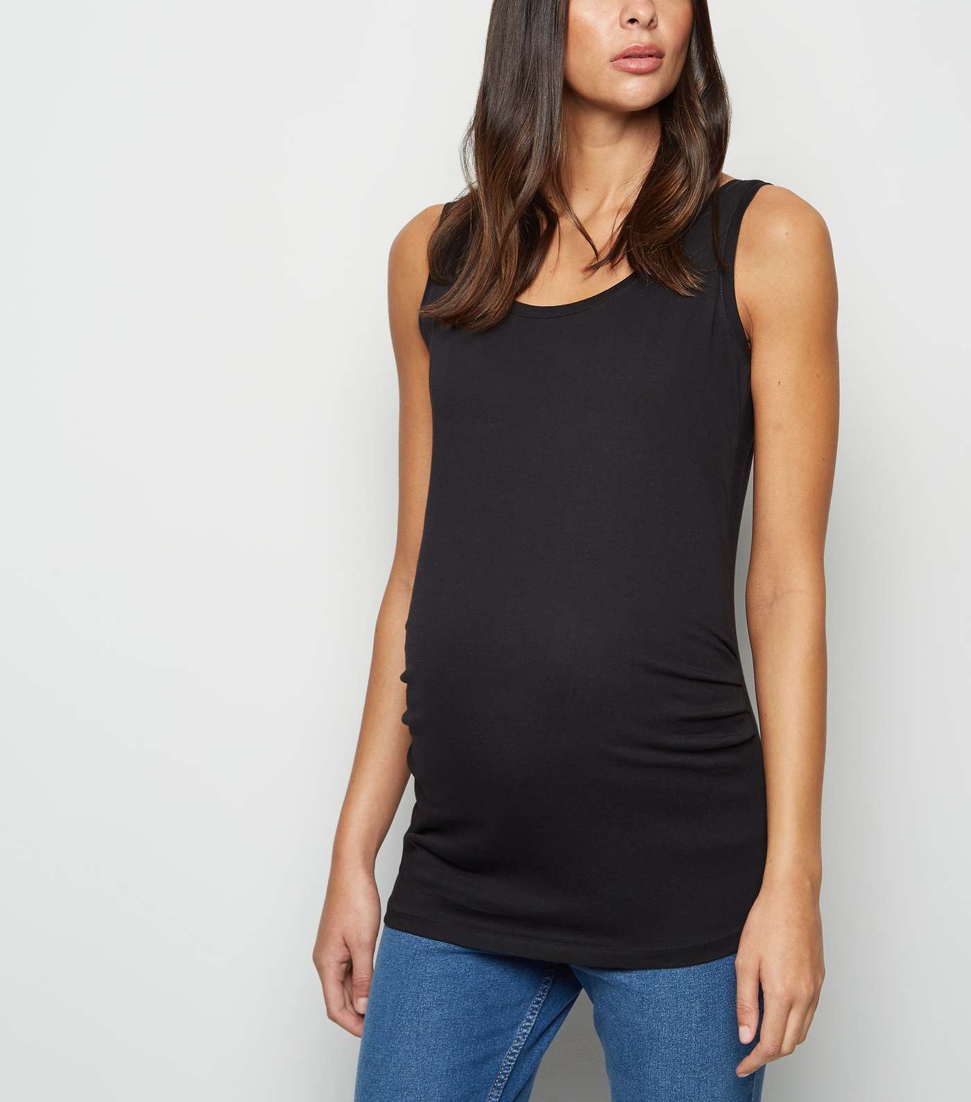 Maternity Black Scoop Neck Vest Top 