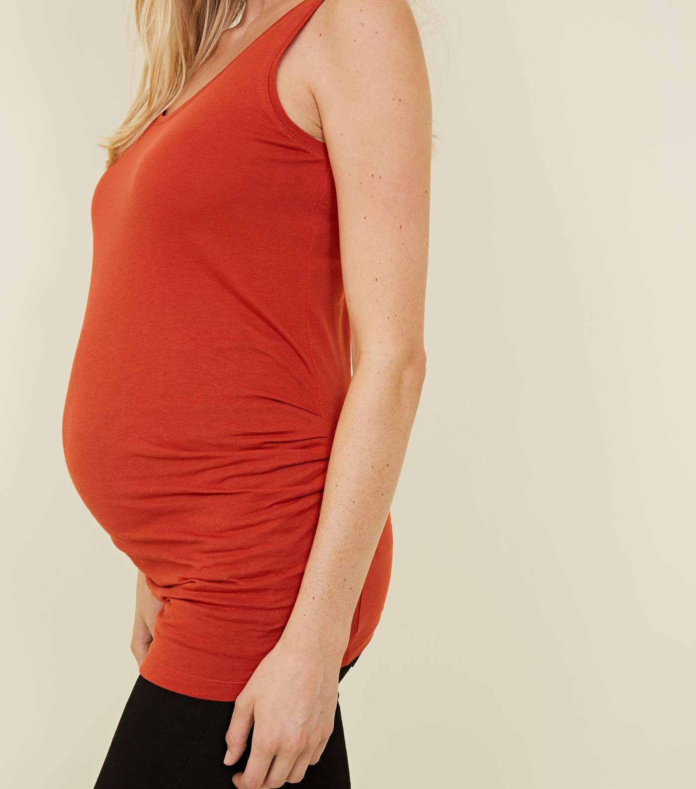 Maternity Orange Scoop Neck Vest Top Image 5