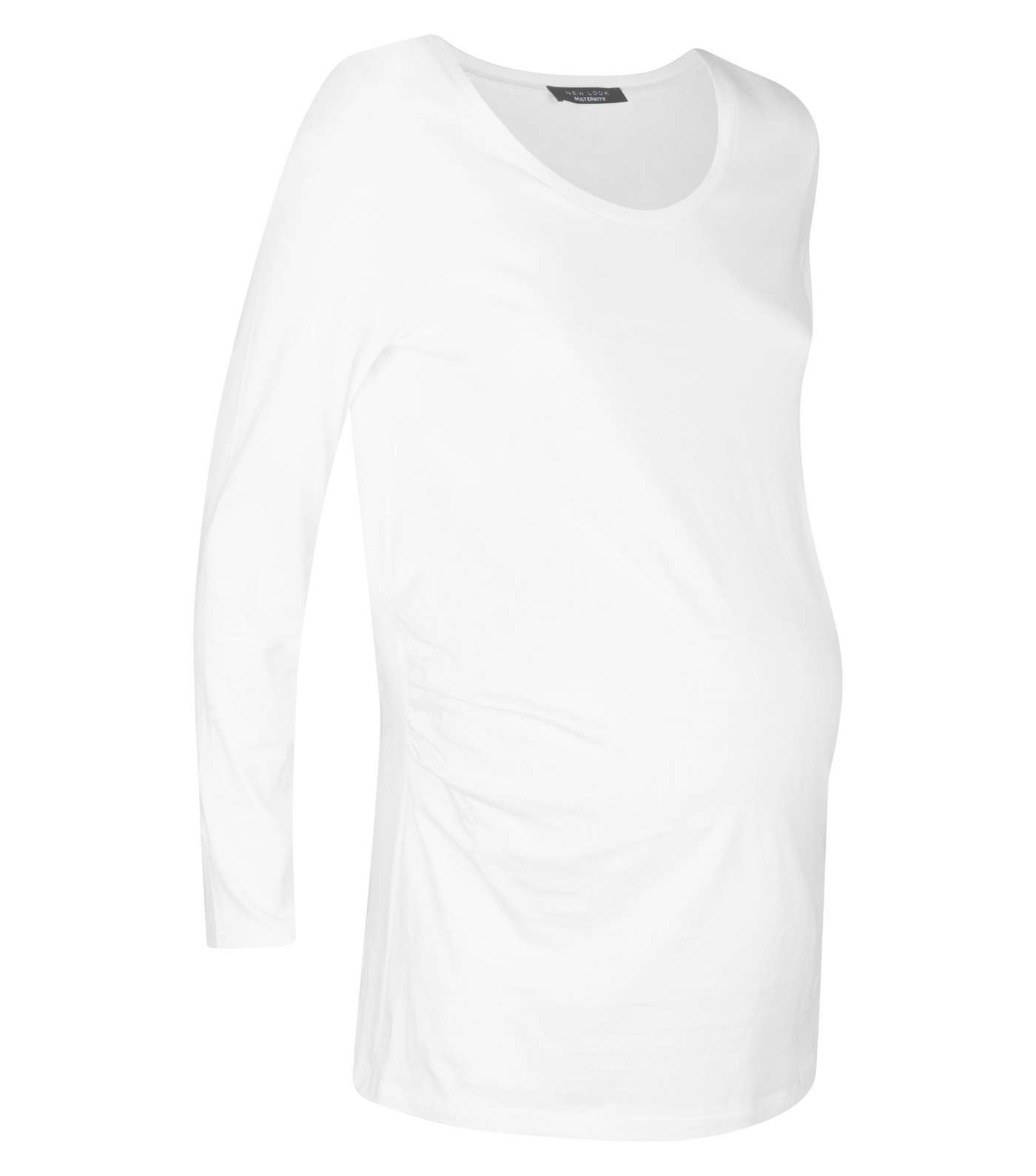 Maternity White Long Sleeve Top Image 4